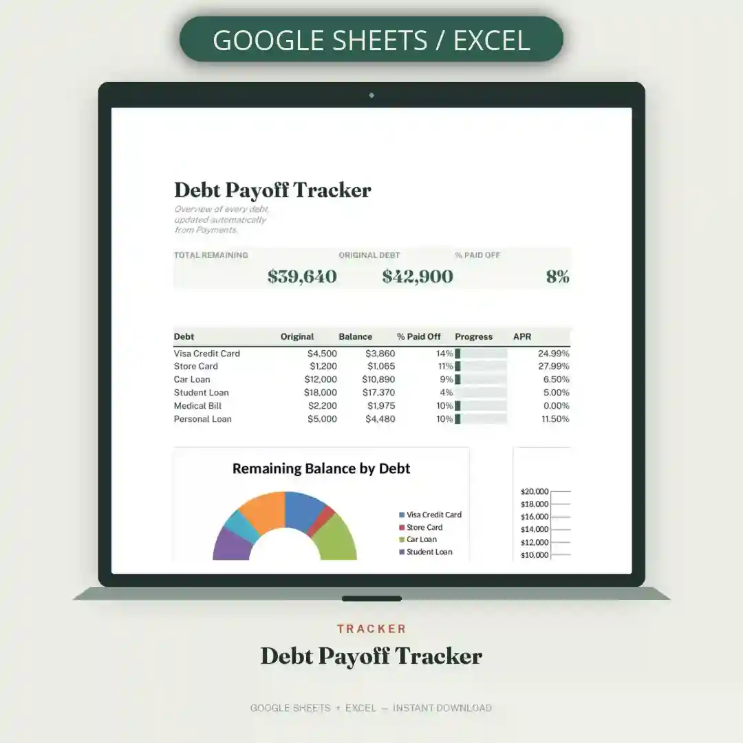 debt payoff spreadsheet