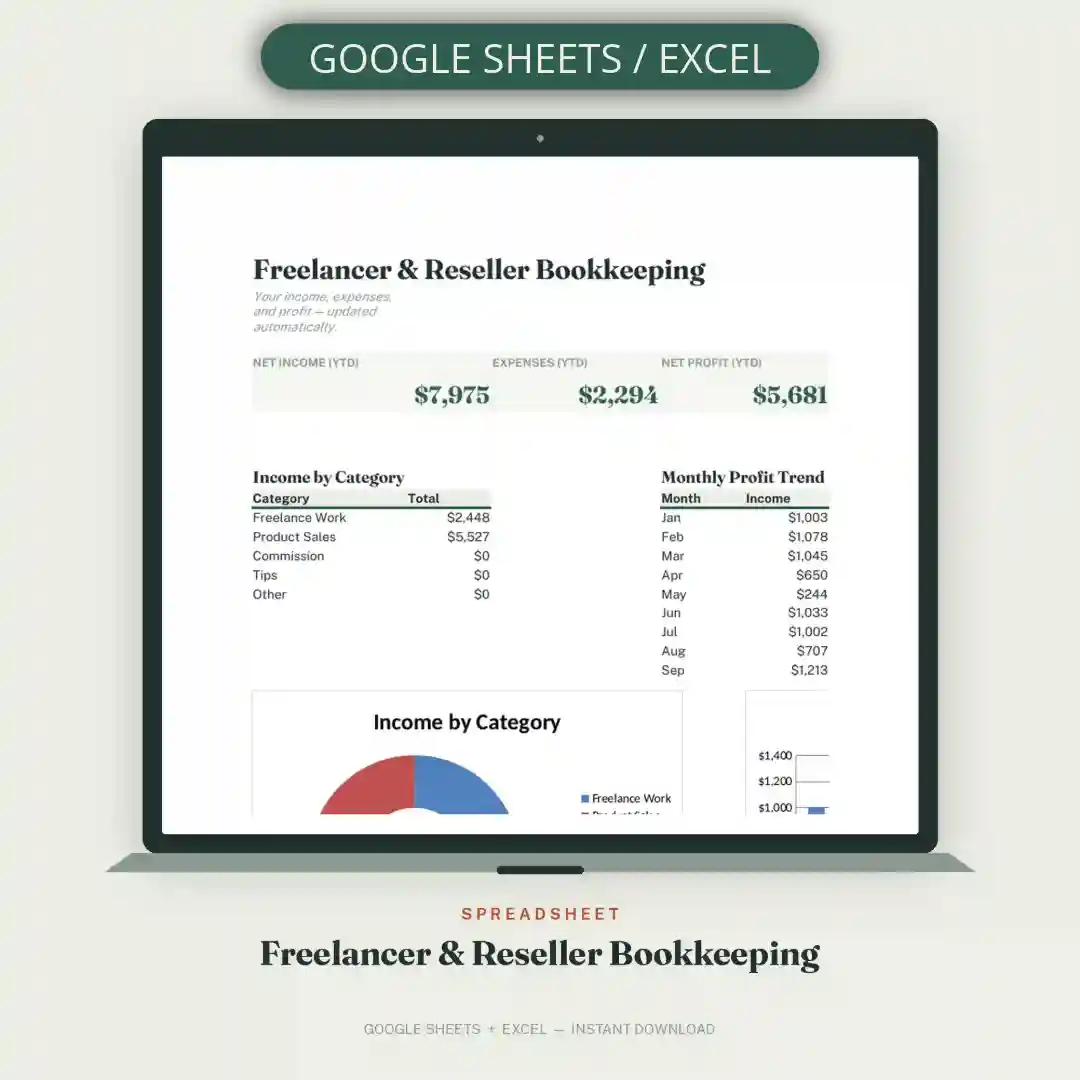 freelance bookkeeping spreadsheet